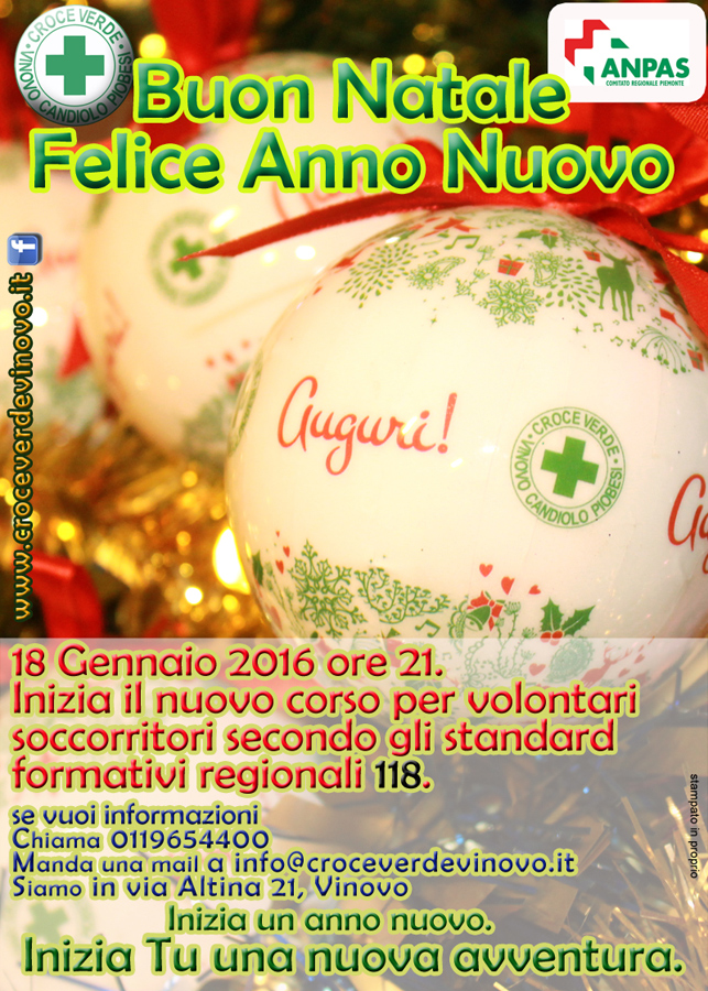 Buon Natale 118.Croce Verde Vinovo Cerca Nuovi Volontari E Organizza Corso Per Soccorritori 118 Insalutenews It
